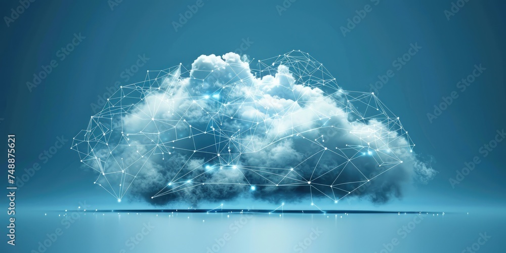 Poster a connected cloud embodying data transfer. generative ai