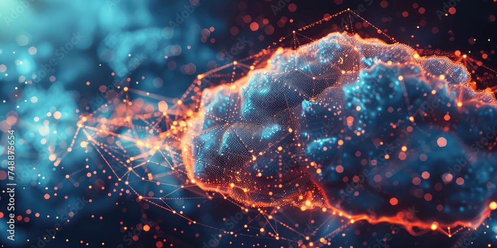 Poster a connected cloud embodying data transfer. generative ai