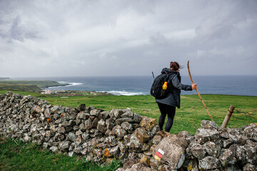 Landscapes at Azores islands, hiking at Santa Maria, Portugal, travel in Europe.