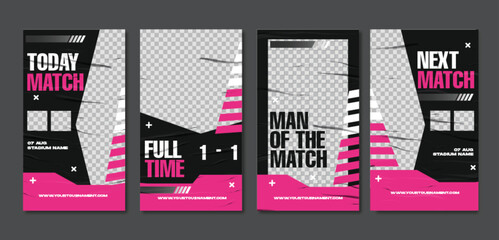 Sport social media post template , Football Match day , Full time , Next match