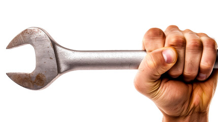Person Holding Wrench in Hand