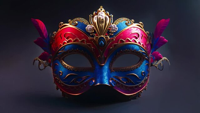 Colorful Venetian Mask with Jewish Flair. Generative ai