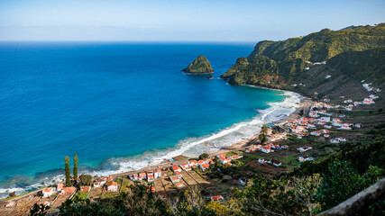 Landscapes at Azores islands, hiking at Santa Maria, Portugal, travel in Europe.