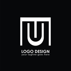 MU UM Logo Design, Creative Minimal Letter UM MU Monogram