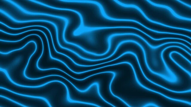 Abstract glowing neon curved line wave animation background.