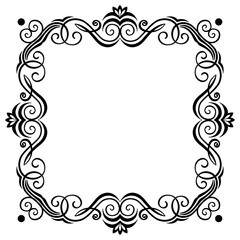 Decorative vintage abstract frame. ornamental decorative design. Calligraphy, elegant and luxury art deco linear frame, border, copy space for your images and text.