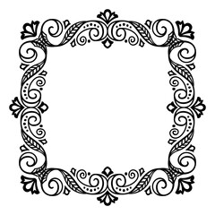 Decorative vintage abstract frame. ornamental decorative design. Calligraphy, elegant and luxury art deco linear frame, border, copy space for your images and text.