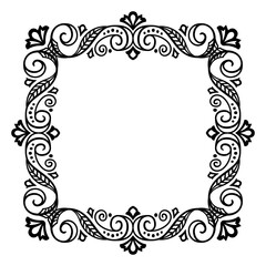 Decorative vintage abstract frame. ornamental decorative design. Calligraphy, elegant and luxury art deco linear frame, border, copy space for your images and text.