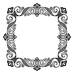 Decorative vintage abstract frame. ornamental decorative design. Calligraphy, elegant and luxury art deco linear frame, border, copy space for your images and text.