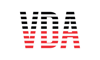 VDA three initial letter iconic line negative space minimal logo design vector template. monogram, abstract, wordmark, business, typography, minimalist, brand, company, flat, modern, unique, simple