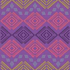 Geometric ethnic pattern seamless flower color oriental. seamless pattern. Design for fabric, curtain, background, carpet, wallpaper, clothing, wrapping, Batik, fabric,Vector illustration