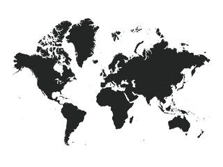 Flat World Map with all Countries Isolated