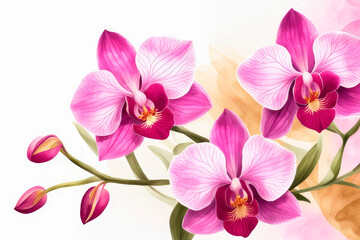 Art background with orchid flowers. Wallpaper with orchid flowers.