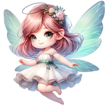 Watercolor Fairy Girl Clipart Magical Butterfly Fairies With Wings PNG Cute Fairy Garden Clipart For Scrapbooking Stickers Junk Journaling