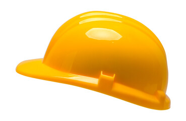 Yellow Construction Hat Side View Cut Out on White.