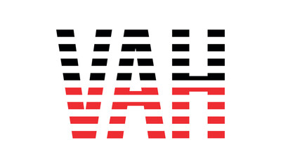 VAH three initial letter iconic line negative space minimal logo design vector template. monogram, abstract, wordmark, business, typography, minimalist, brand, company, flat, modern, unique, simple