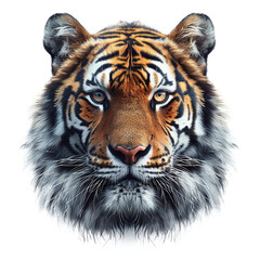 Fototapeta premium realistic face of tiger isolated on transparent background, element remove background, element for design