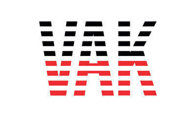 VAK three initial letter iconic line negative space minimal logo design vector template. monogram, abstract, wordmark, business, typography, minimalist, brand, company, flat, modern, unique, simple