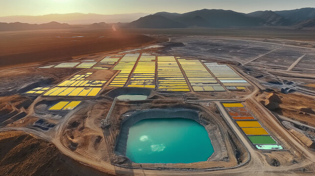 Simulated Aerial View of Lithium Mining