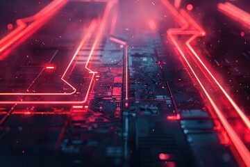 Futuristic background featuring dynamic and vivid Tron-inspired neon glow lines.