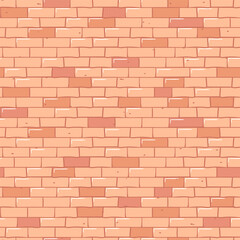Seamless pattern, Red brick wall. Vector illustration in flat style. For wallpaper, fabric, wrapping, background. Peach Fuzz
