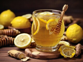 for colds, lemon-ginger honey medicinal drink - 748884003