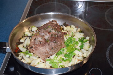 pork roast with apples and herbs