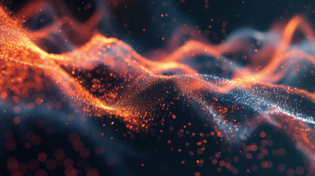 Vibrant Energy Flow. 3 dimensional sound wave illustration, acoustics