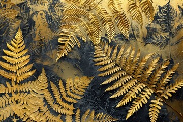 Step into the luxurious charm of a Gilded Fern Leaf Background.