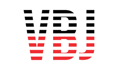 VBJ three initial letter iconic line negative space minimal logo design vector template. monogram, abstract, wordmark, business, typography, minimalist, brand, company, flat, modern, unique, simple