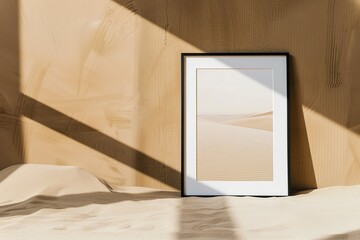Wall art mockup minimalist Living: Wallart Horizontal Poster Frame Mockup in Modern Interior