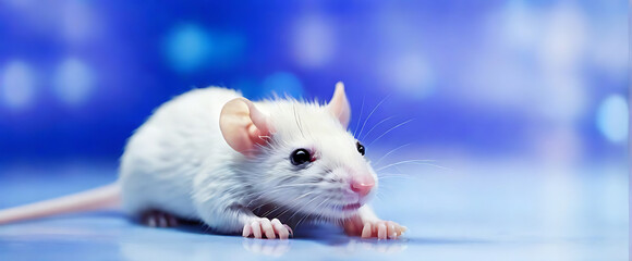rat on a blue background