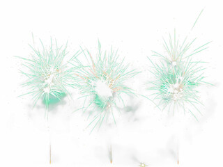 Multi color Firework Celebration over the working space on transparent background