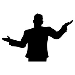 adult man shrugging