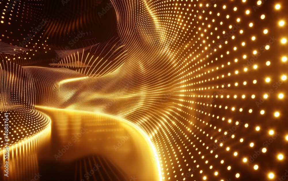Poster golden abstract background in the style of dark modernism generative ai
