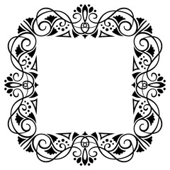 Decorative vintage abstract frame. ornamental decorative design. Calligraphy, elegant and luxury art deco linear frame, border, copy space for your images and text.