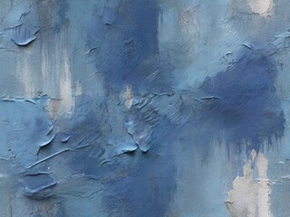 Blue painted wall with hole - obrazy, fototapety, plakaty