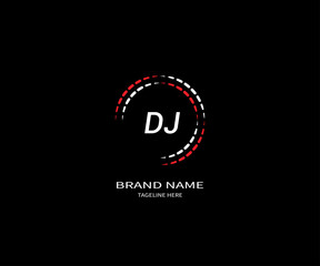 Fototapeta na wymiar DJ letter logo Design. Unique attractive creative modern initial DJ initial based letter icon logo