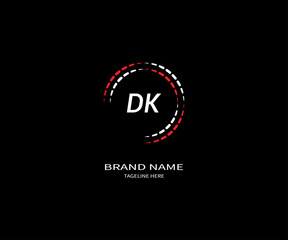 Fototapeta na wymiar DK letter logo Design. Unique attractive creative modern initial DK initial based letter icon logo