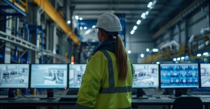 Engineer operators use Scada systems in the workplace,
