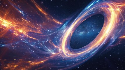 Obraz premium Wormhole surrounded by a galaxy, capturing the essence of space and time in the universe
