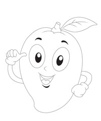 Funny fruits coloring page for kids and adults