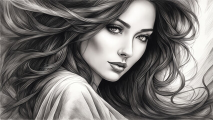 Naklejka premium Mysterious woman face