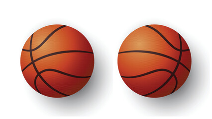 Realistic Basketball Balls for Football Icon Isolated 