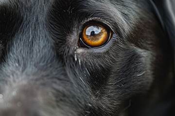 close up of Labrador retriever eyes, photo realism, Super macro photography