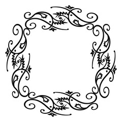 Fototapeta premium Decorative vintage abstract frame. ornamental decorative design. Calligraphy, elegant and luxury art deco linear frame, border, copy space for your images and text.