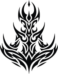 meditation in modern tribal tattoo, abstract line art, minimalist contour,