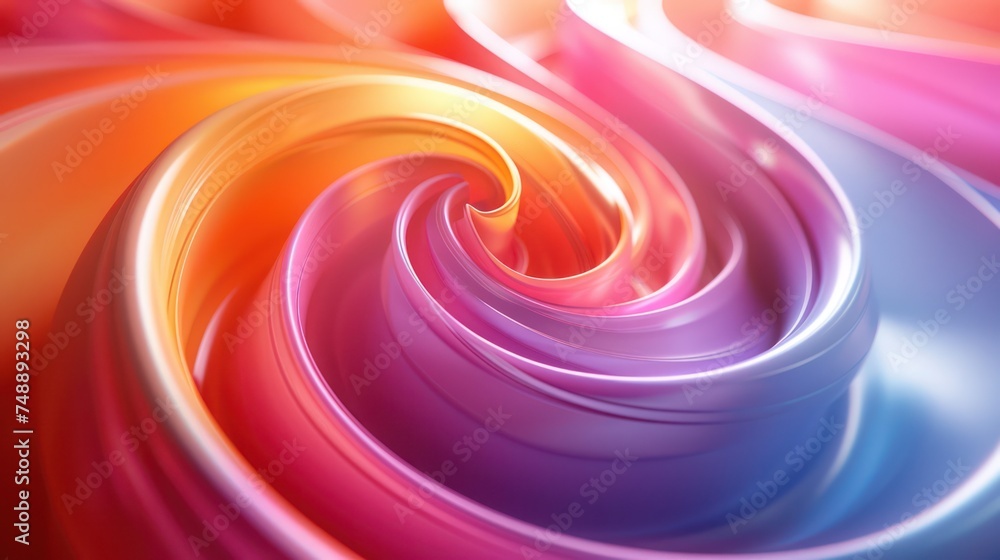 Poster vibrant abstract swirl with a smooth gradient of colors, giving a sense of motion and fluidity