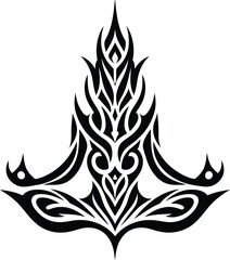 meditation in modern tribal tattoo, abstract line art, minimalist contour,