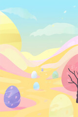 Fototapeta na wymiar Vertical background for Easter celebration, vector art, colorful